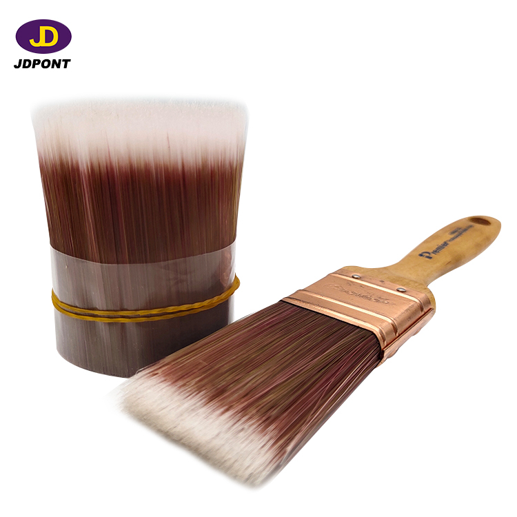 Physical tapered brush filament red mixture coffee for paint brush bristle material -JD028-SF07